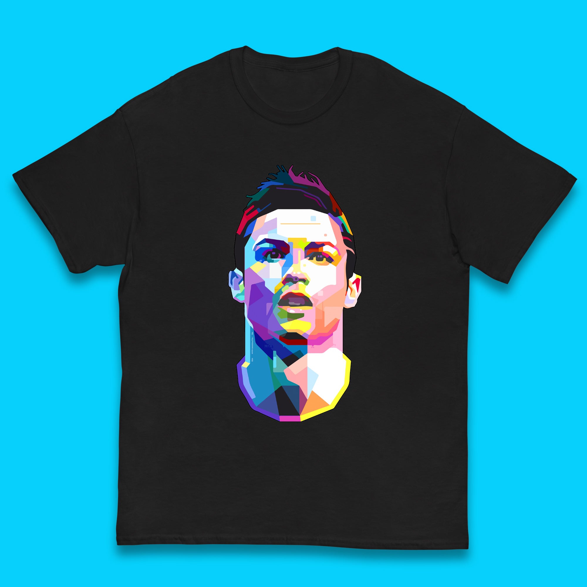 Криштиану Роналду Ретро Стиль Портрет Футболист CR7 Португальский Профессиональный Футболист Футболист Спортсмен Чемпион Детская Футболка 110