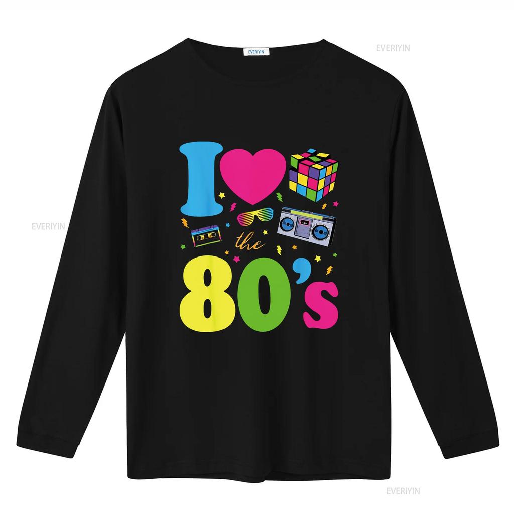 I Love The 80S T Shirt Clothes For Women vintage Washed Comfortable designer clothes fashion Slightly Breathable Unisex Casual