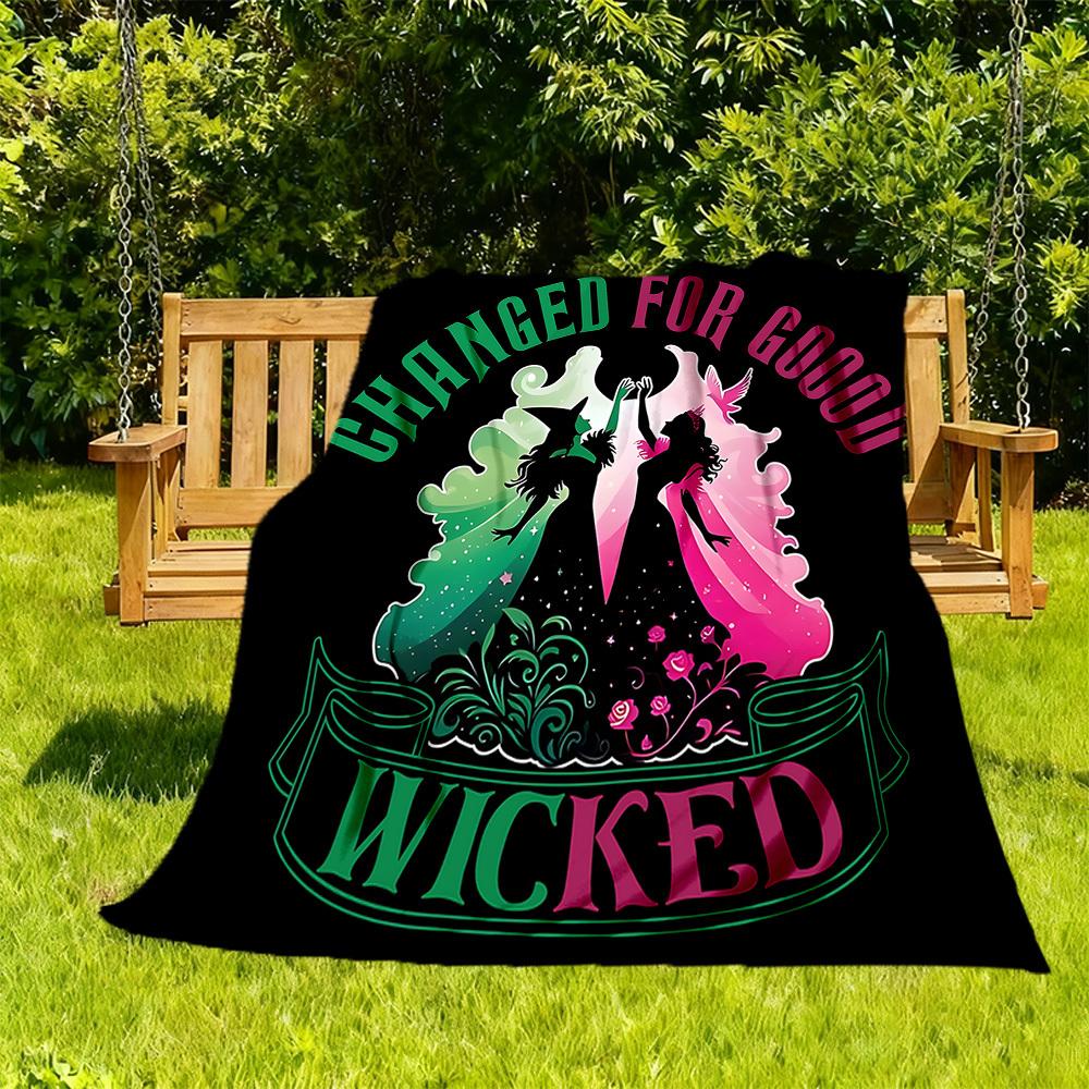 1pc Wicked Good Outdoor Blanket Lightweight Flannel, Soft & Warm, All-Season Use for Sofa, Outdoor, Camping, Living Room, Office083
