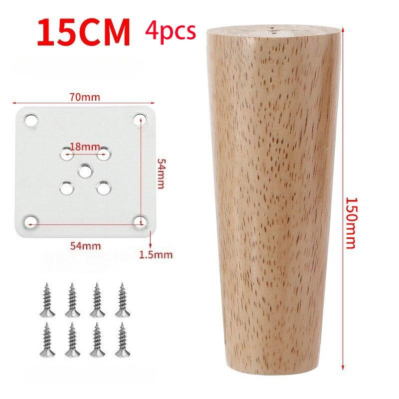 4pack Natural Solid Wood Furniture Leg Table Feets Wooden Cabinet Table Legs Fashion Furniture Hardware Replacement for Sofa Bed