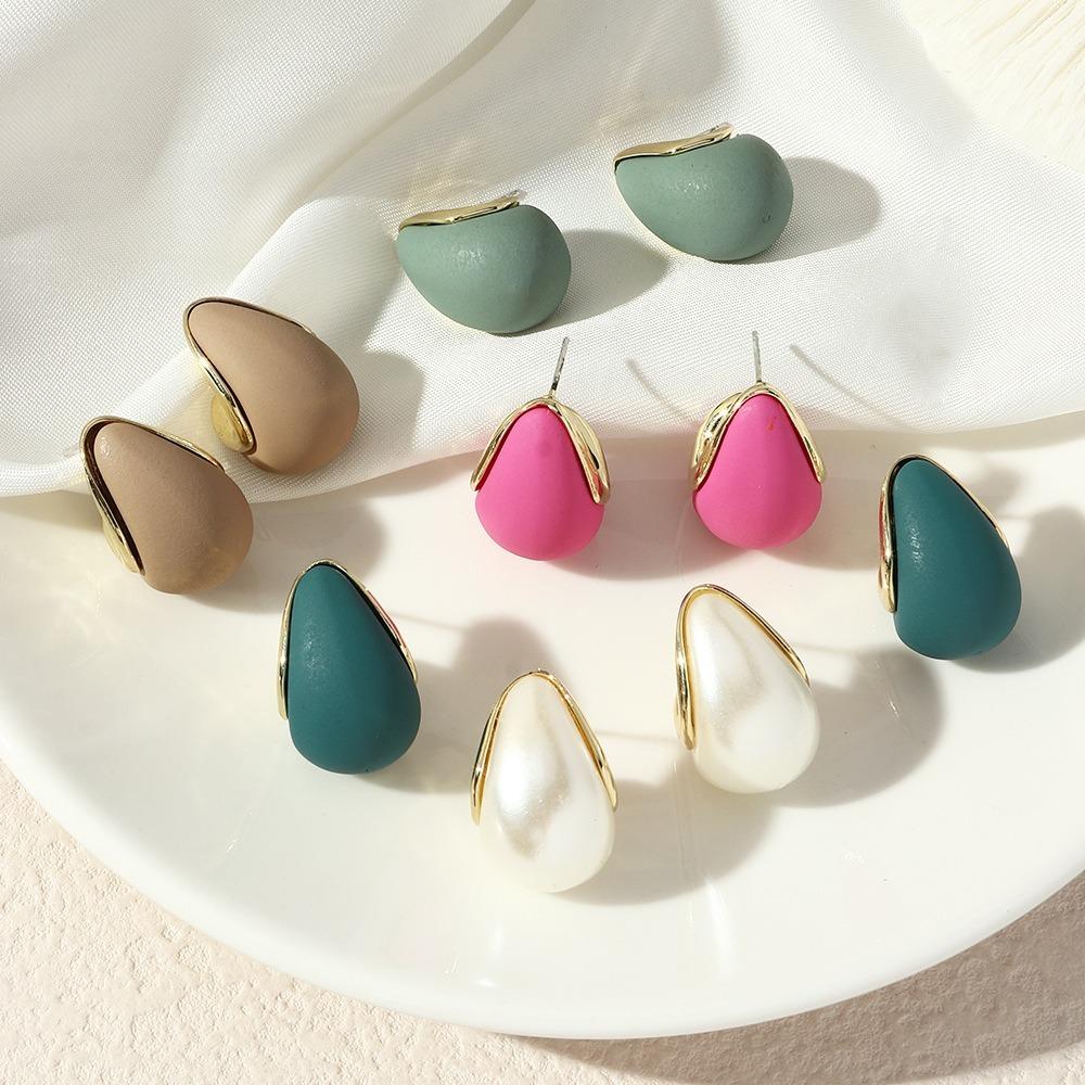 Fashio Colorful Teardrop Earrings Gradient Waterdrop Drop Earrings for Women Dome Jewelry Gifts