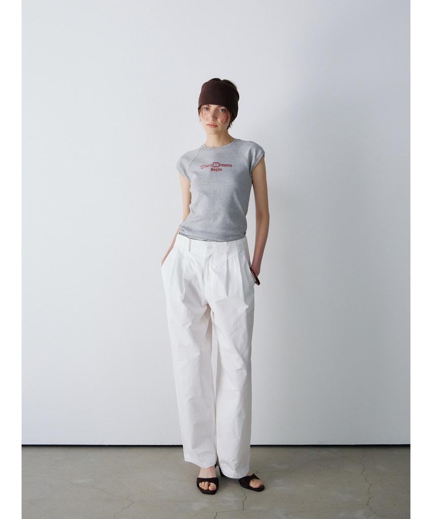 Ninnis Two-Tuck Curved Pants (White)