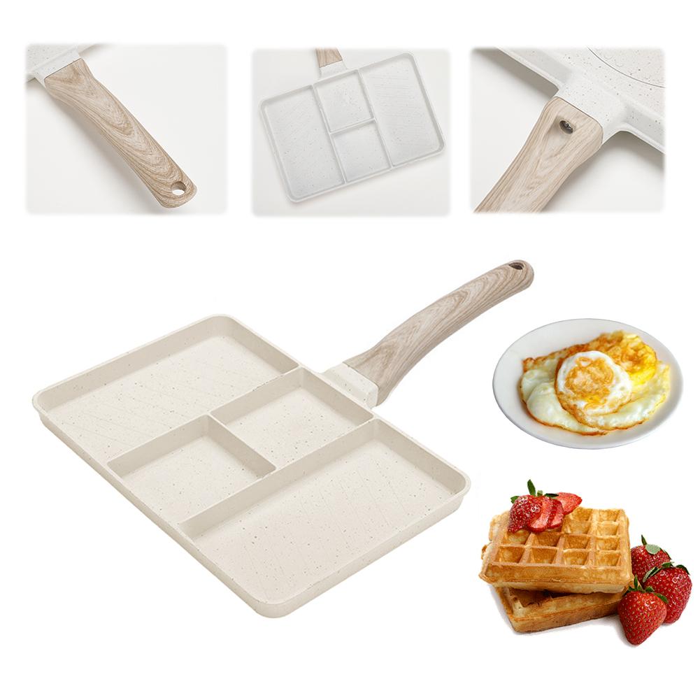 Four-Cup Eggs Frying Pan for Breakfast Pancake Burger Sandwiches Nonstick Easy Clean Pancake Pan for Gas Stove Induction Cooker
