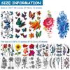 MAYCREATE® 30 Sheets Temporary Tattoos Sticker for Men Waterproof Tattoo Sticker Flowers Temporary Tattoos Stickers Roses Butterflies Assorted Tatt