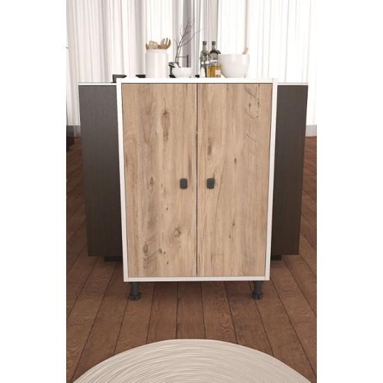 Melo 4 Compartment 2 Door Multi-Purpose Cabinet Shoe Rack Pantry Cabinet