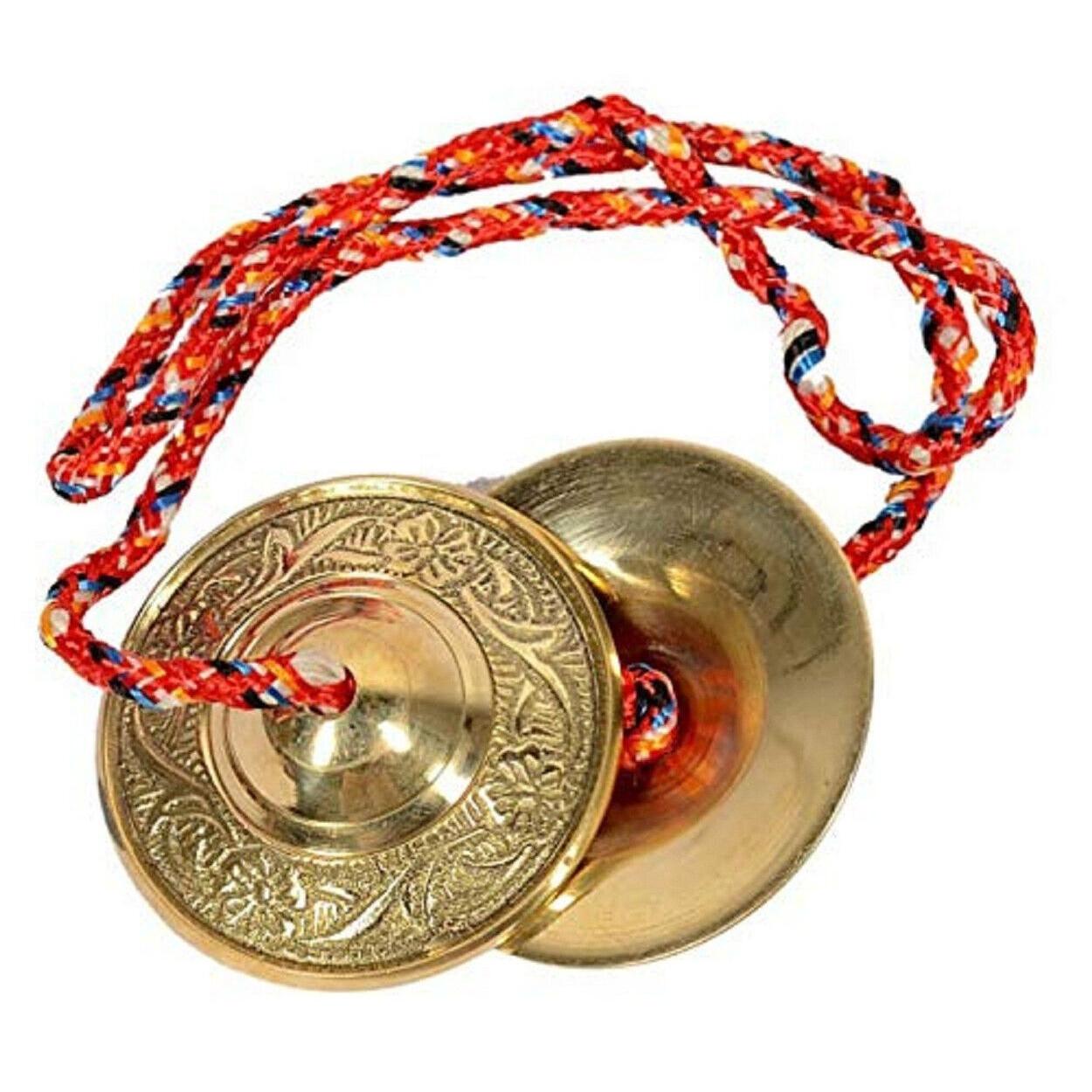 Indian Traditional Brass Handmade Percussion Music Manjeera Pack Of 1 Pair CN1568