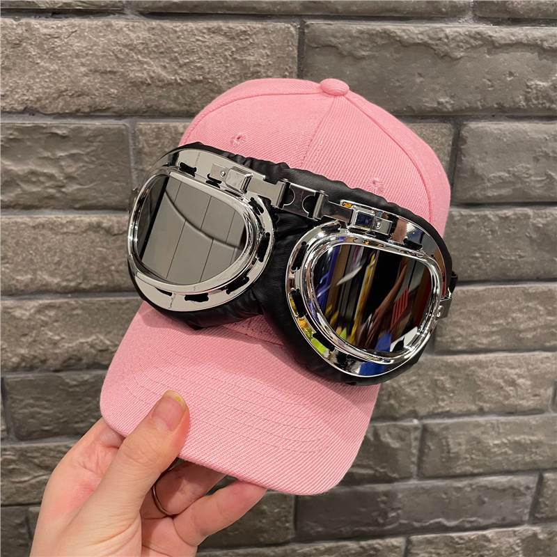 Pilot Hat With Sunglasses For Kids And Adults Windproof Sun Protection Stylish Streetwear