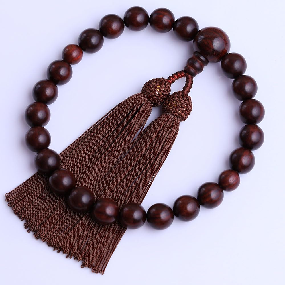 LEOBEE Prayer Beads for Natural Genuine Rosewood Handmade Prayer Grave Memorial Can Be Used by All Comes with a Prayer Bead Present Men, Wood,