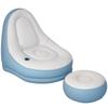 Inflatable Tub Chair and Footstool - Blue/White