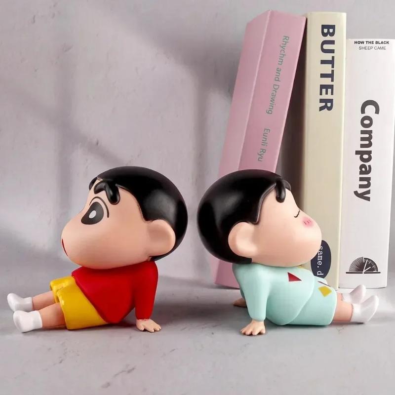Kawaii Crayon Shin-Chan Anime Figure Phone Holder Desktop Ornaments Phone Support Mini Gk Collection Decoration Toys Girls Gifts