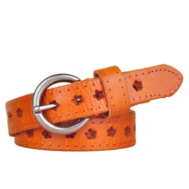 

2.3CMCowskin Leather Fashion Designer Belt Women Brands Belt Hot Hollow Out Stars Women Candy Color Strap Belts for Jeans 95cm верблюд