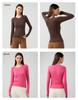 Women's Seamless Long Sleeve Yoga Top – Comfortable, Breathable, Tight-Fitting, Slimming Fitness Wear