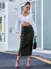 Women's European & American High Waist Irregular Slit Denim Long Skirt