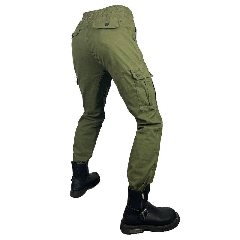 Pantaloni da moto da corsa uomo, pantaloni anti-caduta locomotiva, piedi legati casual multi-tasche da lavoro pantaloni da ciclismo, jeans, ginocchiere