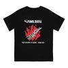 Never Fade Away T Shirt Men's Pure Cotton Awesome T-Shirts O Neck Cyber Samurai Punk Tees Short Sleeve Clothing Gift Idea