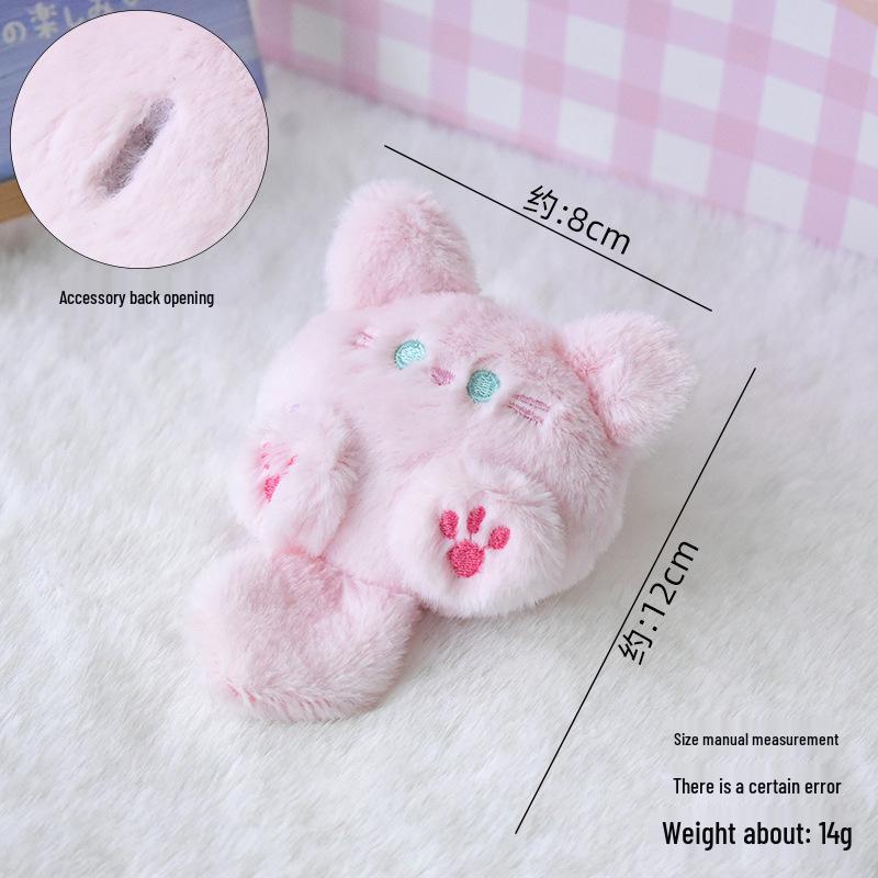 Cute Kitten Plush Brooch - DIY Squeaky Cartoon Pendant Ornament