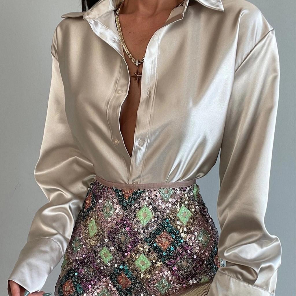 Spring Women's Lapel Long Sleeve Loose Temperament Button Shirt