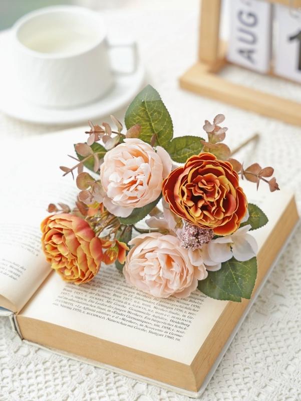 Artificial Flowers Silk Peony Home Room Table Wedding Wreath Bridal Bouquet Decora Valentine's Outdoor Garden Yard DIY Gifts Box