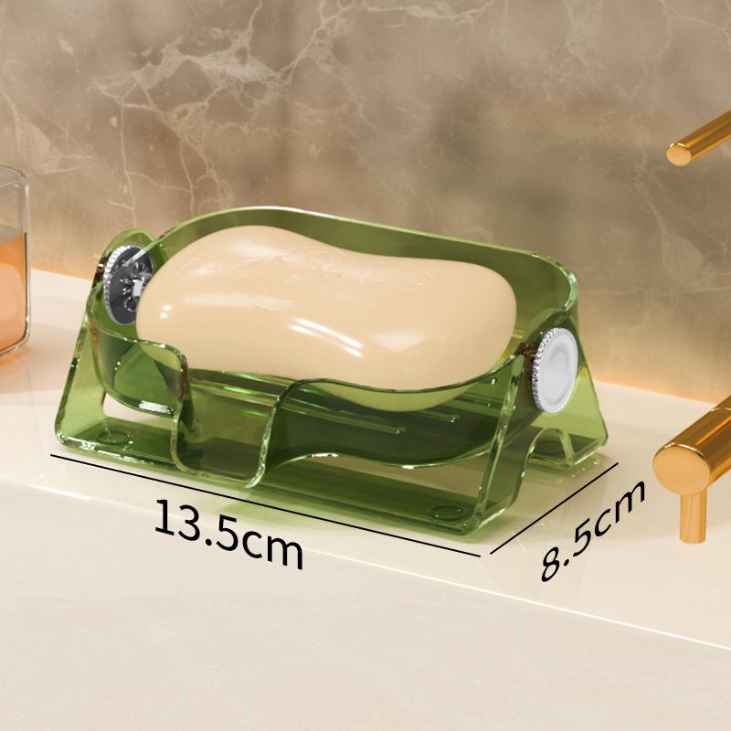 

Rotating Soap Dish Drain Water Soap Storage Case Creative Washing Table Soap Tray Light Luxury Kitchen Bathroom Soap Holder зелёный