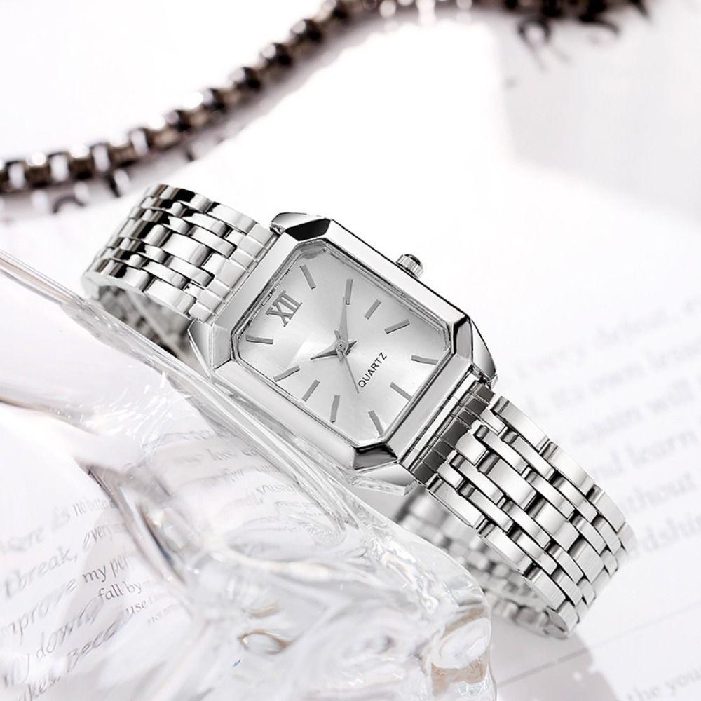 Quartz Movement Women Quartz Watch Stainless Steel Strap Ladies Watch Set Daily Wear
