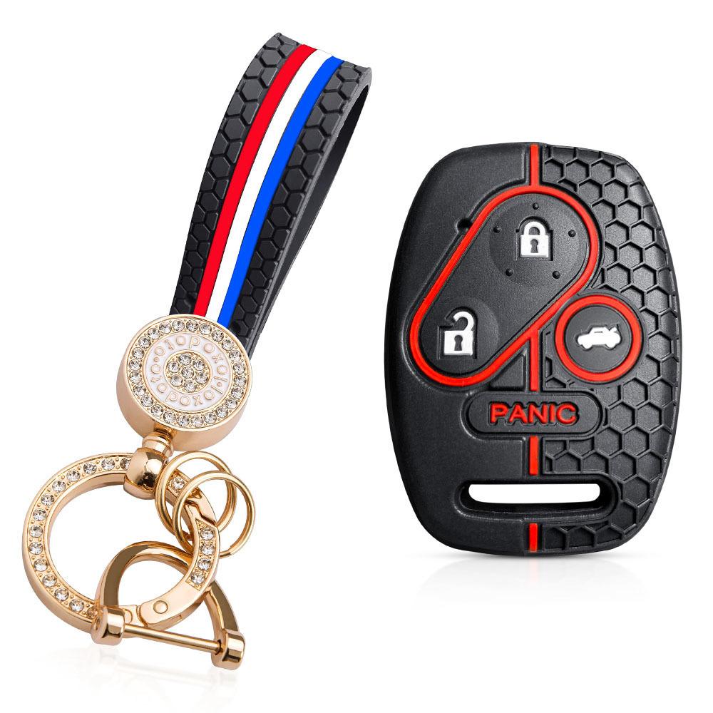 For Honda CRV SRV FRV Fit Civic Accord Jazz For Acura CSX Silicone Key Case Fob Accessories Holder Key Cover Shell