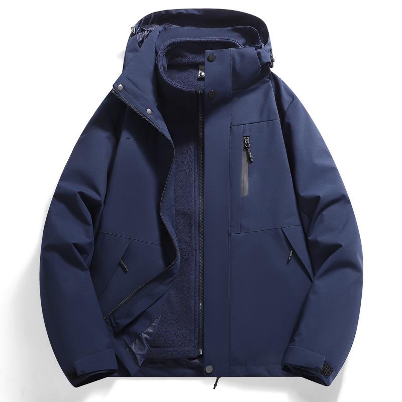 New Outdoor Jacket Three-in-one Detachable Outdoor Fleece Autumn and Winter Windproof Waterproof Warm Jacket