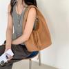 New Simple Shoulder Bag Large Capacity Girls Soft Leather Commuter Bag Women Go To Work Minimalist Wind Tote Bag