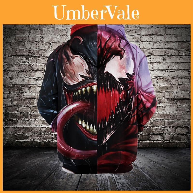 Trendige 2018 Mode Damen/Herren Spinnengift 3D Druck Lässige Hoodies Sweatshirt Jacke Für Stilvollen Komfort