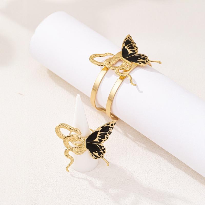 Meier Vintage butterfly snake design high-end niche trendy women s jewelry set разноцветный
