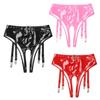 Dame Wetlook Thong Slip Open Shorts Dameundertøy Lakklærundertøy Bikinitunder Sexy Hot Pants