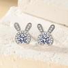 Chic Cute Rabbit S925 Silver Stud Earrings for Women, High-End Dangle Jewelry with Personality and Temperament.
