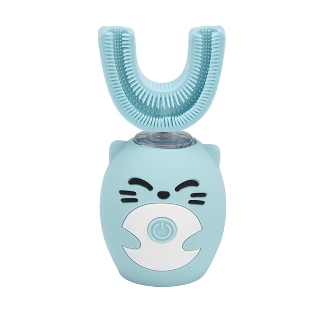 Kinder Zahnbürste Cartoon Design USB Aufladung Lebensmittelqualität Silikonmaterial Myst Zahnbürste Blau