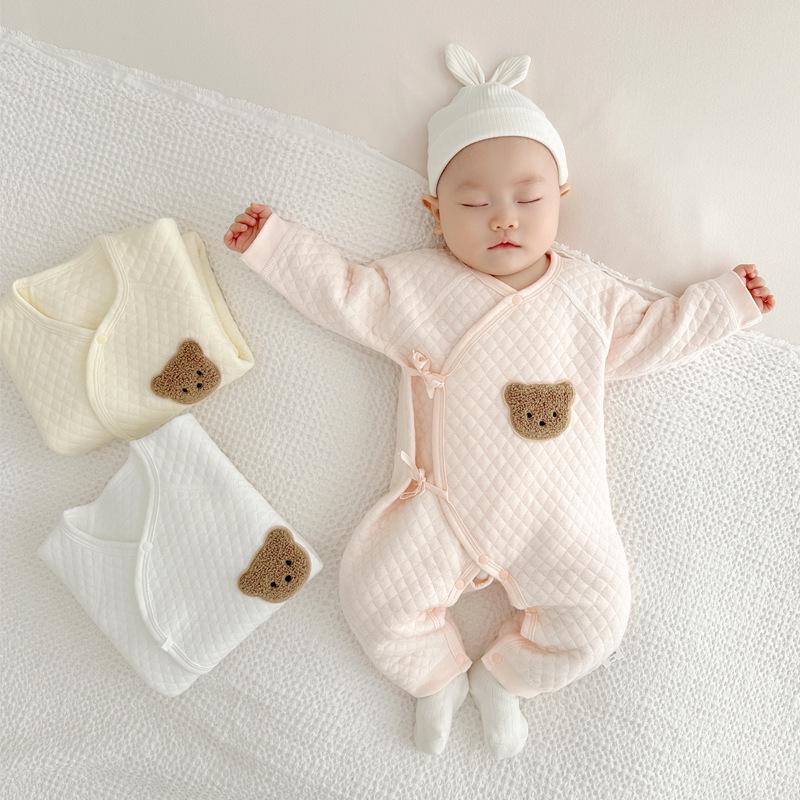 Baby Cotton-Padded Romper: Warm, Thin Cotton Crawling Suit for Boys & Girls - Perfect for Spring, Autumn, and Winter