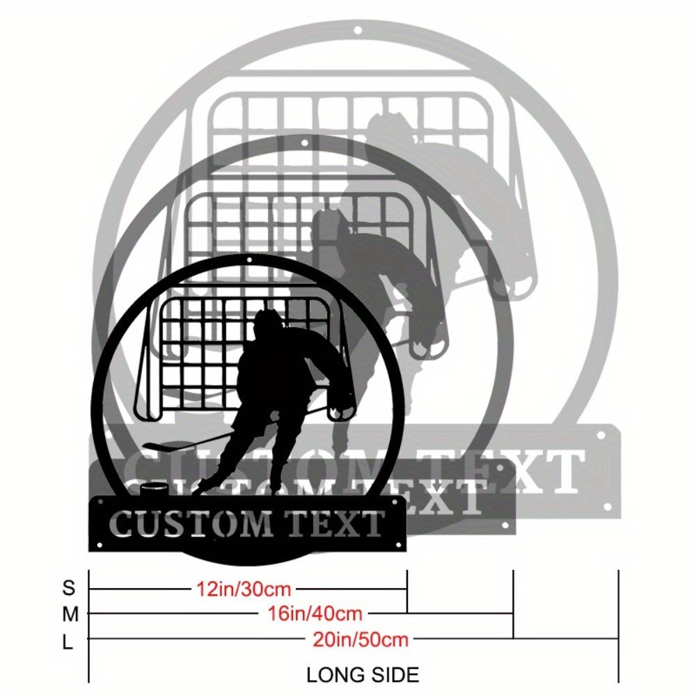 Personalized Metal Wall Art Ice Hockey Player Classic Design Home Decor Custom Sign Wall Sculpture S