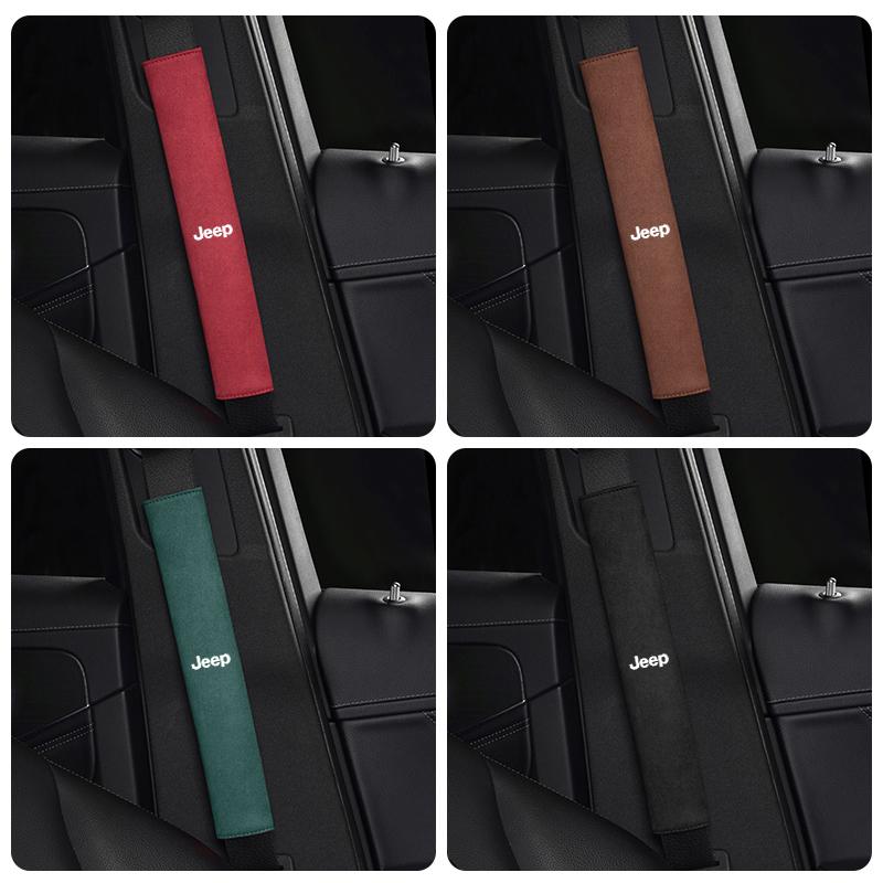 Car Styling Seat Belt Cover Shoulder Strap Pad Harness Cushion For Jeep Grand Cherokee Wrangler JK Gladiator Compass Renegade Pa AKZ1
