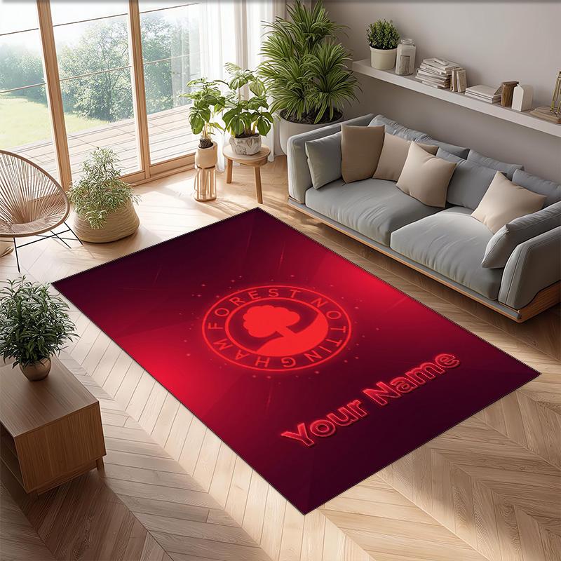 Nottingham Forest FC Printed Crystal Velvet Rug Non‑Slip Crystal Velvet Carpet For Sofa Bedroom Indoor Home Decoration