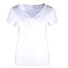 Plussstørrelse ensfarget slim fit dame dyp V kortarmet T-skjorte sommertopp