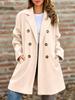 Cross2026 European & American Autumn/Winter Double-Breasted Lapel Woolen Coat for Women