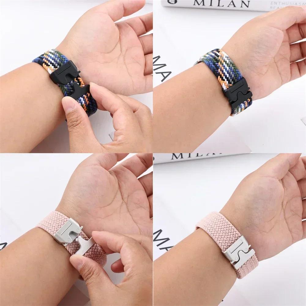 22/20mm Nylon-Geflechtband für Huawei Watch 5 GT6-5 Pro GT6-5-4 46mm Fallschirmschnalle Atmungsaktives Armband für Samsung Watch 7 6