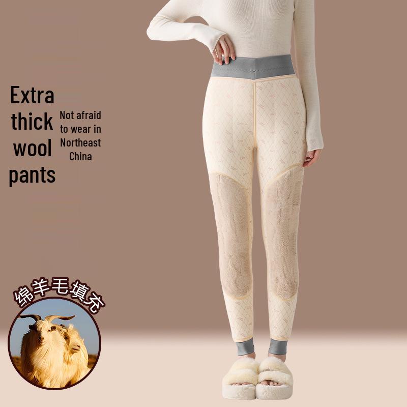 Women's Warm Plush Cotton Pants for School Uniforms, 2025 Winter Style, Wearable Inside or Outside.
