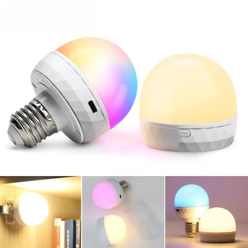 E27 LED-Glühbirne RGB USB-wiederaufladbar 5V-Ladung Intelligente Fernbedienung Campingausrüstung Party Für Zuhause LED-Lampen Lampe