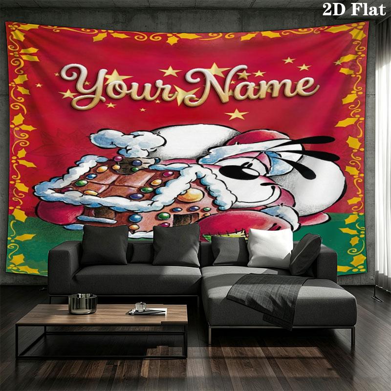 Diddl Custom Name Wall Tapestry Aesthetic Wall Hanging Printed Fabric Blanket Decorative Tapestries for Bedroom Living Room Home Decor