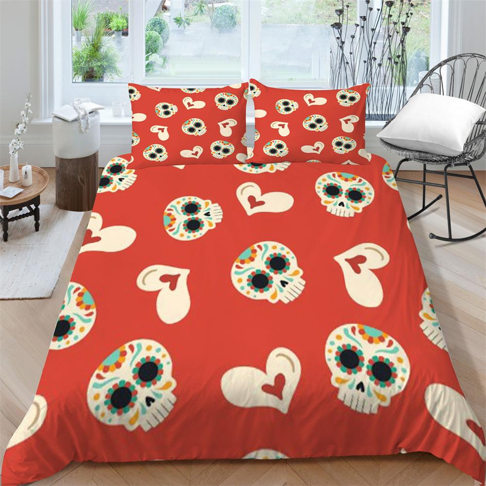 3D Totenkopf Bettwäsche Bettdecke Abdeckungen Home Bettwäsche Teenager Bequeme Bettdecke Bettbezug Set Polyester Bettwäsche Anzug