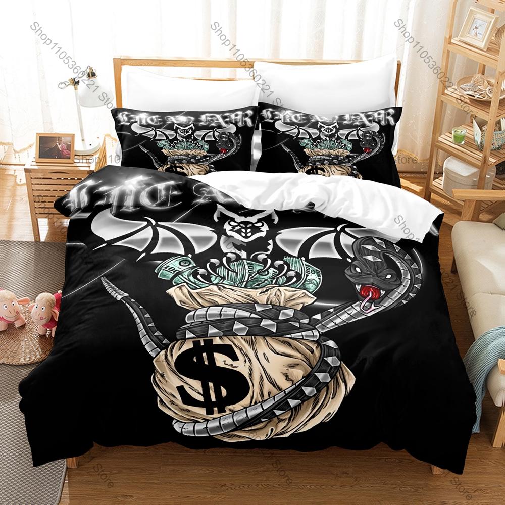 OsamaSon Fan Merch Duvet Cover + 2 Pillowcases, Stylish Art Print Bedding for Rap Music Lovers Collection