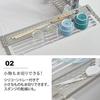 Yamazaki Folding Dish Drainer with Silicone W42 X D26 X Includes a Tray for Draining Small Storage Dish 5059 Tray, Small, White, Approx. H0.8cm,