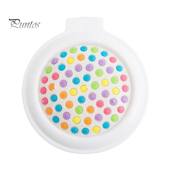 Round Travel Hair Brush with Mirror Folding Pocket Hair Brush Rebound Air Bags Cute 3D Pattern Matte Texture Portable Comb for Home Salon Bedroom