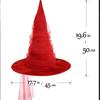 Elegant Witch Hat With Ruched Mesh Design For Halloween And Costume Parties Perfect For Women Cosplay Dressingup