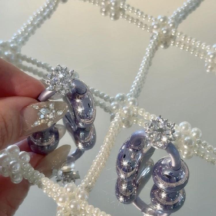 Twinkles Frosteds Florals Ear Jewelry For FreeClip Rotatable Charm Accessories Electroplated Design Firm Attachment