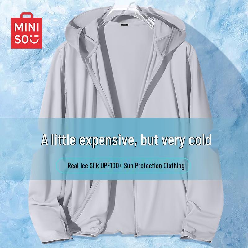 MINISO Men s Cooling Ice Silk Hooded UV Sun Protection Jacket 5XL