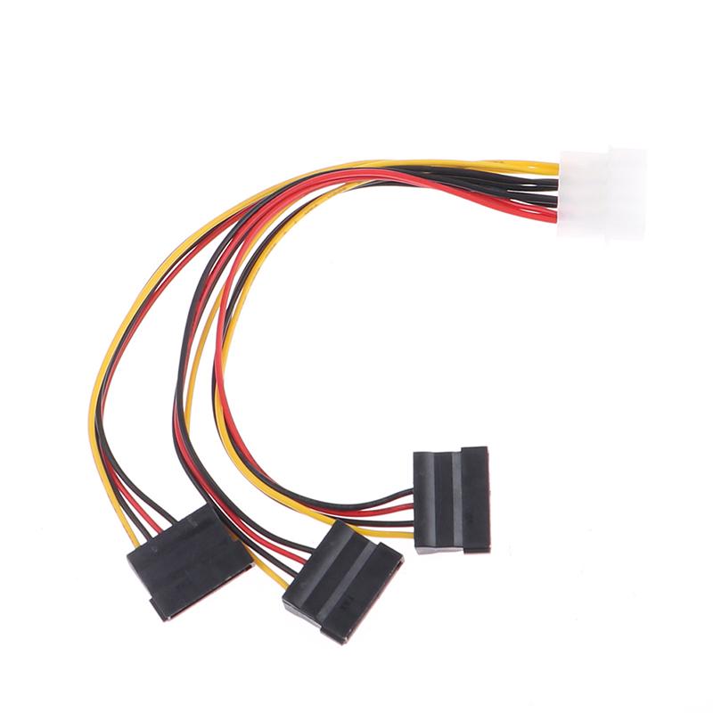 4Pin Ide To 3 Serial Ata Sata Power Splitter Extension Cable Connectors Computer